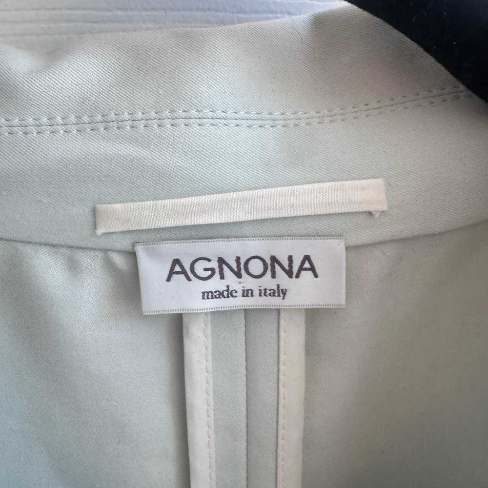 AGNONA Women's Pale Green Belted Italian Trench Coat Size 44 (U.S. medium) - Picture 2 of 8